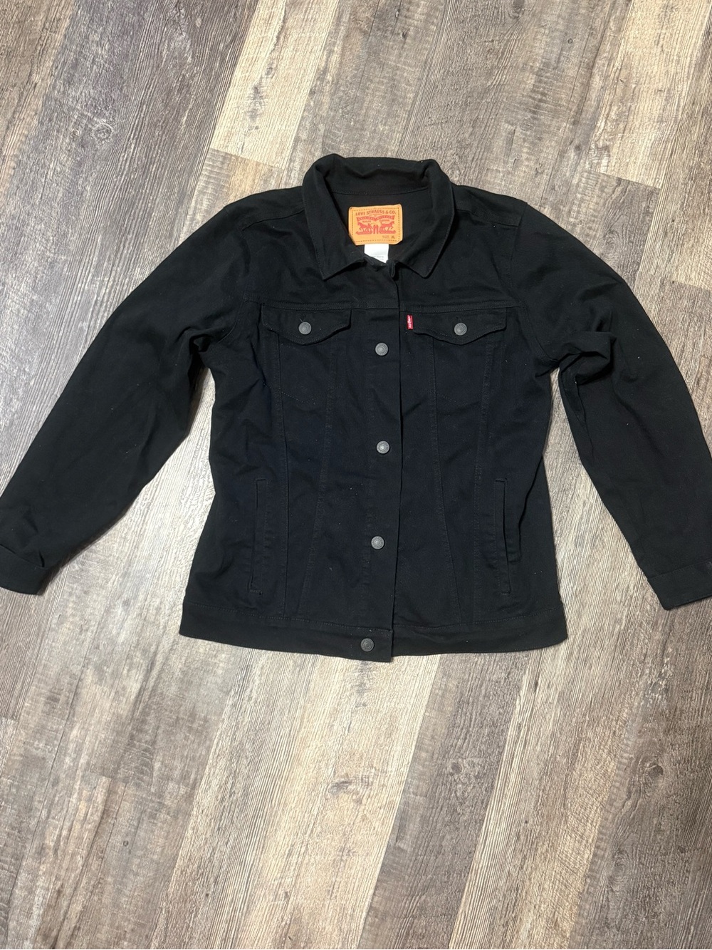 Levi's Women's Black Denim Jacket with Chest Pockets